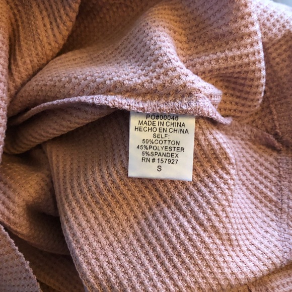 Blush Waffle Raw Edge Cut Slouchy Tunic Top! - Picture 13 of 15